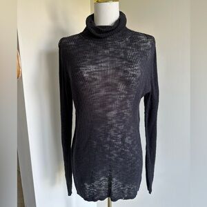 NWT Zara Black Sheer Turtleneck Sweater - Medium